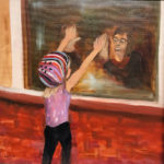 Lynn Christensen, Riley Visiting Grandma, Oil on canvas, 12"x12", NFS