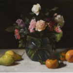 Brenjamin Wu, Flowers and Fruits, Oil on canvas, 16"x12"