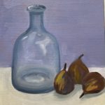 Victoria Whitworth, Still Life with Bottle and Figs, Oil on canvas board, 8"x10", NFS