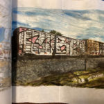 Jan Garrison, Train Graffiti, Acrylic paint on rice paper roll, NFS