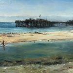 Lee Rue, Capitola Impression, Oil on canvas, 15"x30"