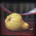 Spring Warren, Pear, Oil on canvas, 6"x6", $150
