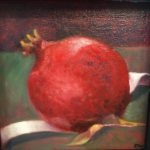 Spring Warren, Pomegranate, Oil on canvas, 6"x6", SOLD