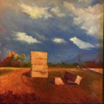 Spring Warren, Stacked Bales, Oil on canvas, 30"x30", $1,200