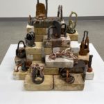 Kari Marboe, Women in the News (After Viola Frey), 2022, Glazed stoneware, kiln bricks, 28"x28"x28", Prices available upon request (for individual works and entire installation)