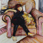 Christine Ferrouge, Waiting for the Party to Begin, 48"x60", Oil canvas, 2022, $4200 