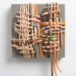Pilar Agüero-Esparza, Lace 6, 2021 Acrylic, stretched leather, nails, on wood panel 8" x 8" x 1.5" NFS