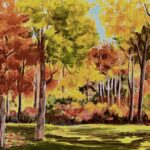 Autumn In Maine, Acrylic, 12” x 16”, 2019, $350