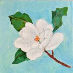 Magnolia, Acrylic, 6” x 6”, 2024, $60