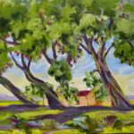 Swaying Trees, Acrylic, 14” x 17”, 2018, $300